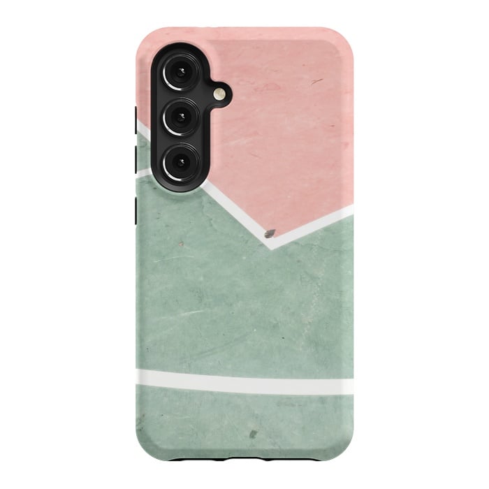 Galaxy S24 StrongFit green pink marble shades by MALLIKA