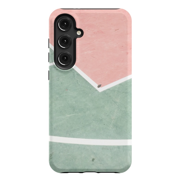 Galaxy S24 Plus StrongFit green pink marble shades by MALLIKA