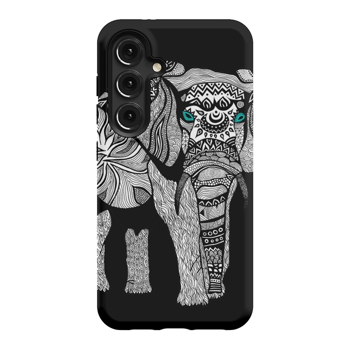 Galaxy S24 StrongFit Elephant of Namibia B n W by Pom Graphic Design