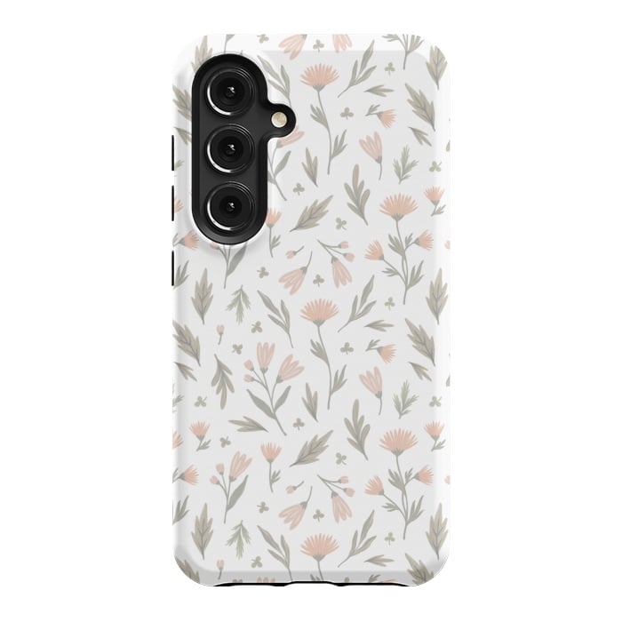 Galaxy S24 StrongFit delicate flowers on a white by Alena Ganzhela