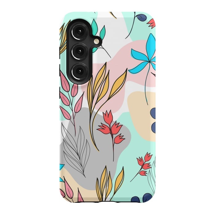 Galaxy S24 StrongFit Trendy colorful leaves hand drawn cute illustration by InovArts