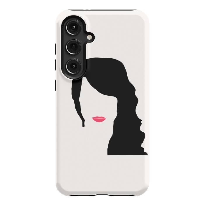 Galaxy S24 Plus StrongFit Woman Face Minimal Art 03 by Creativeaxle