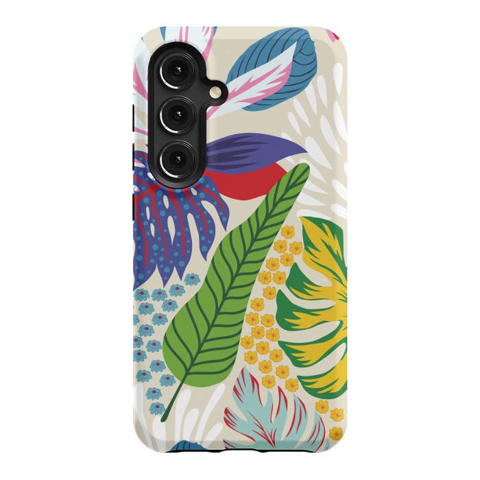 Galaxy S24 StrongFit Abstract Color Tropical Leaves by ArtsCase