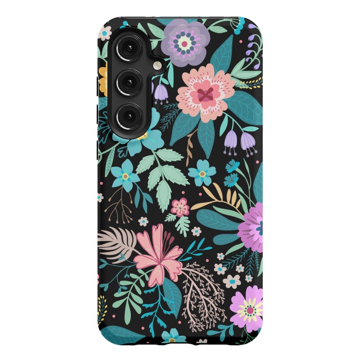 Galaxy S24 Plus StrongFit Amazing Floral Pattern With Bright Colorful Flowers by ArtsCase