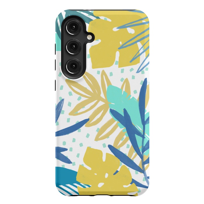 Galaxy S24 Plus StrongFit Playful colorful jungle leaves by Oana 