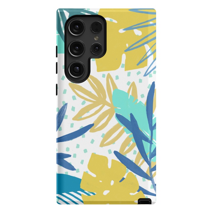 Galaxy S24 Ultra StrongFit Playful colorful jungle leaves by Oana 