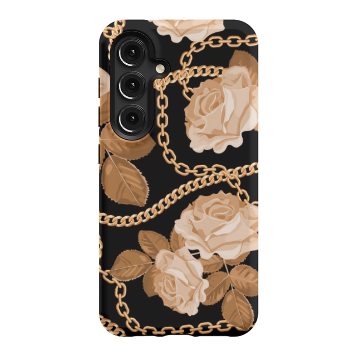 Galaxy S24 StrongFit copper floral chains by MALLIKA