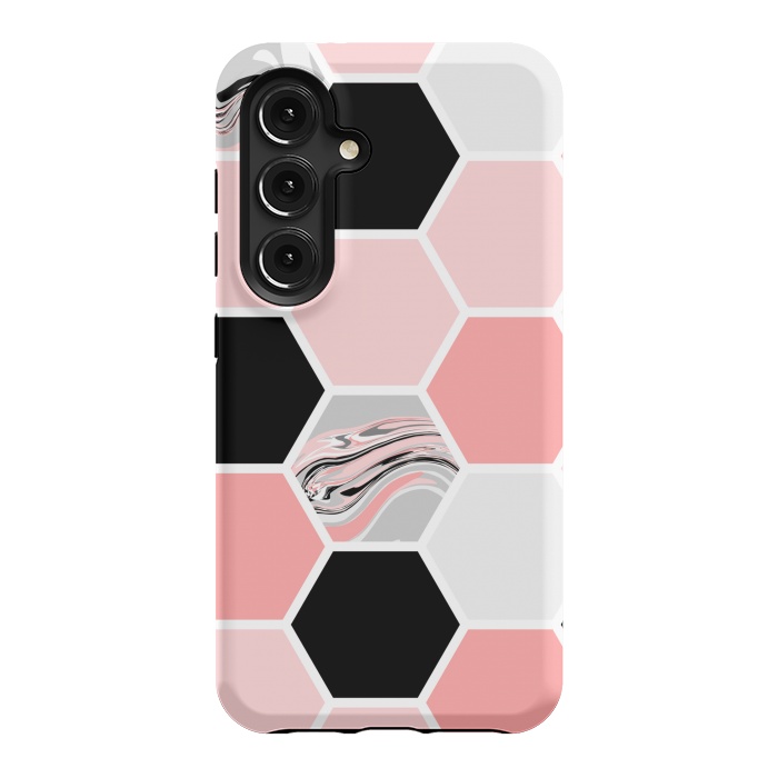 Galaxy S24 StrongFit Geometric Stretch Pattern with Hexagonal by ArtsCase