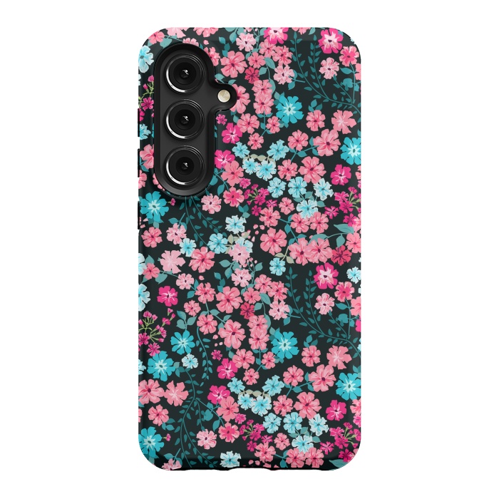 Galaxy S24 StrongFit Gorgeous Bright Pattern in Small Garden Flowers by ArtsCase