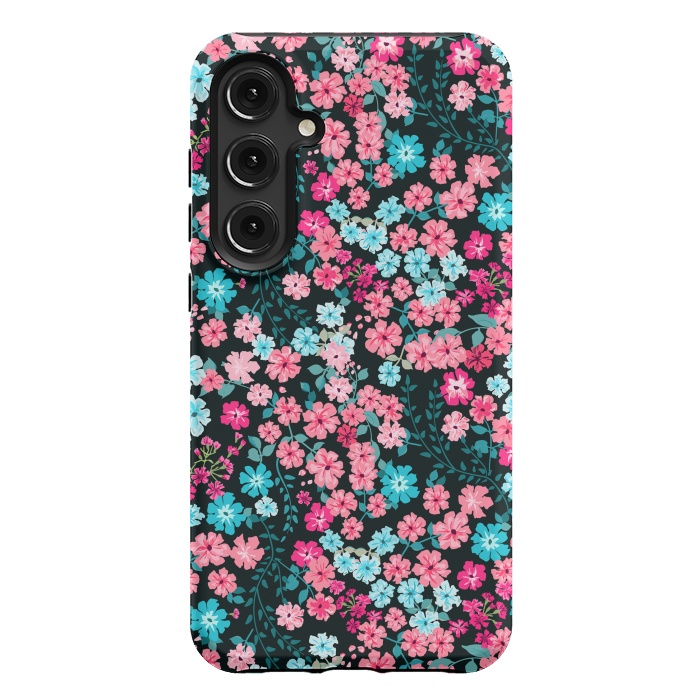 Galaxy S24 Plus StrongFit Gorgeous Bright Pattern in Small Garden Flowers by ArtsCase