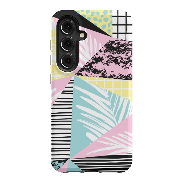Galaxy S24 StrongFit tropical abstract pink pattern by MALLIKA