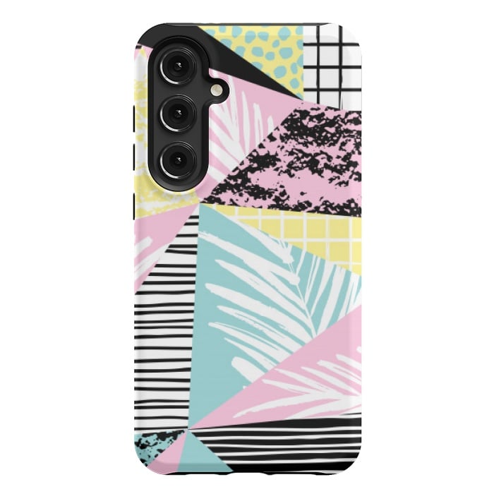 Galaxy S24 Plus StrongFit tropical abstract pink pattern by MALLIKA