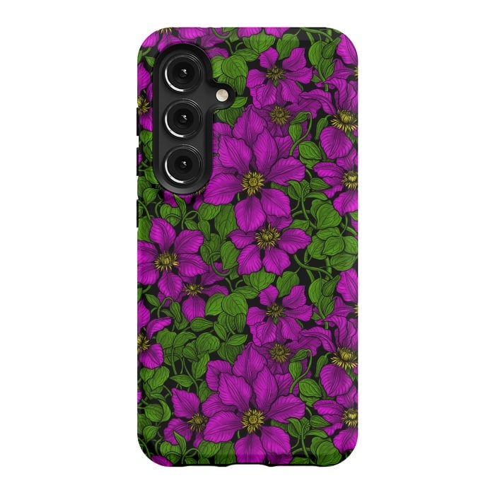 Galaxy S24 StrongFit Pink Clematis vine by Katerina Kirilova