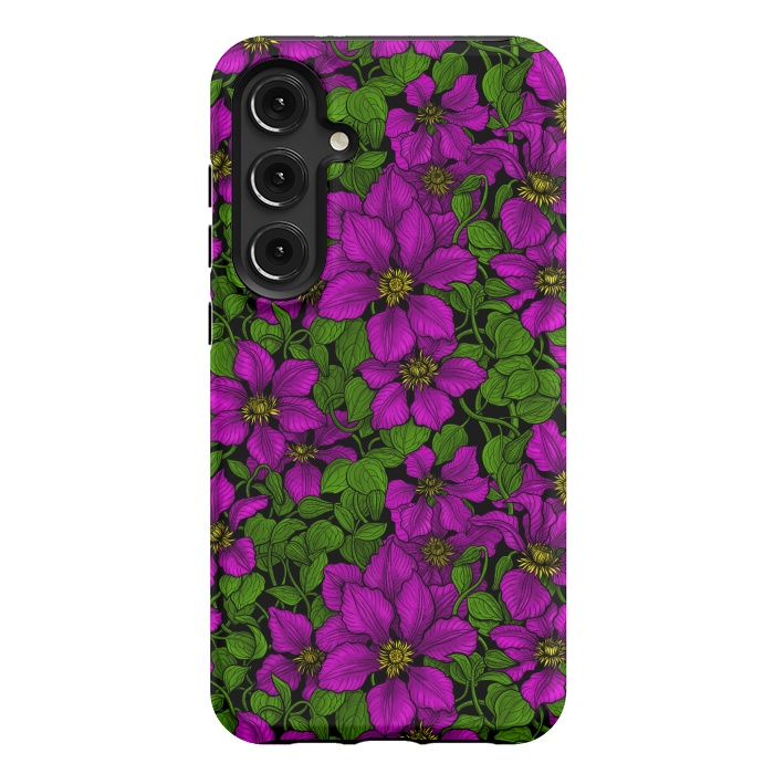 Galaxy S24 Plus StrongFit Pink Clematis vine by Katerina Kirilova