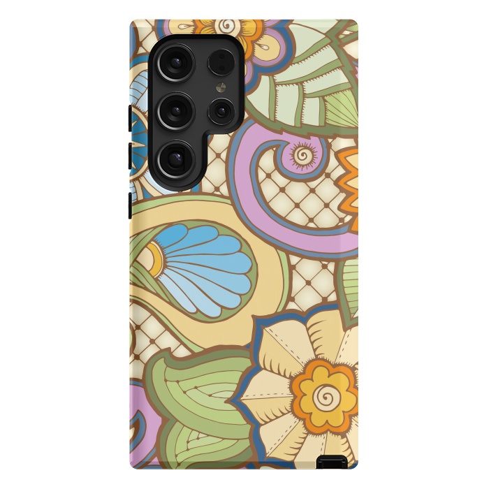 Galaxy S24 Ultra StrongFit Daisies Pattern with Circle Elements IV by ArtsCase