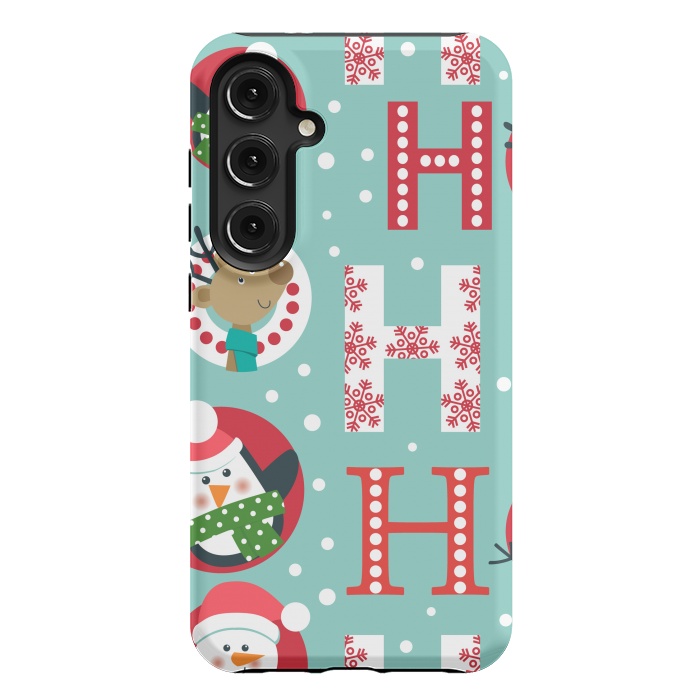Galaxy S24 Plus StrongFit Christmas Pattern with Santa Deer Penguin and Snowman by ArtsCase