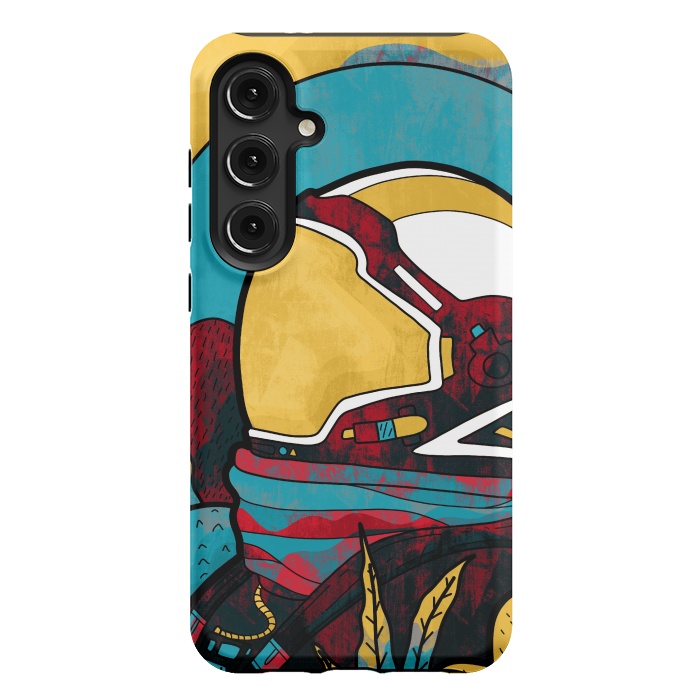 Galaxy S24 Plus StrongFit The yellow astronaut explorer by Steve Wade (Swade)