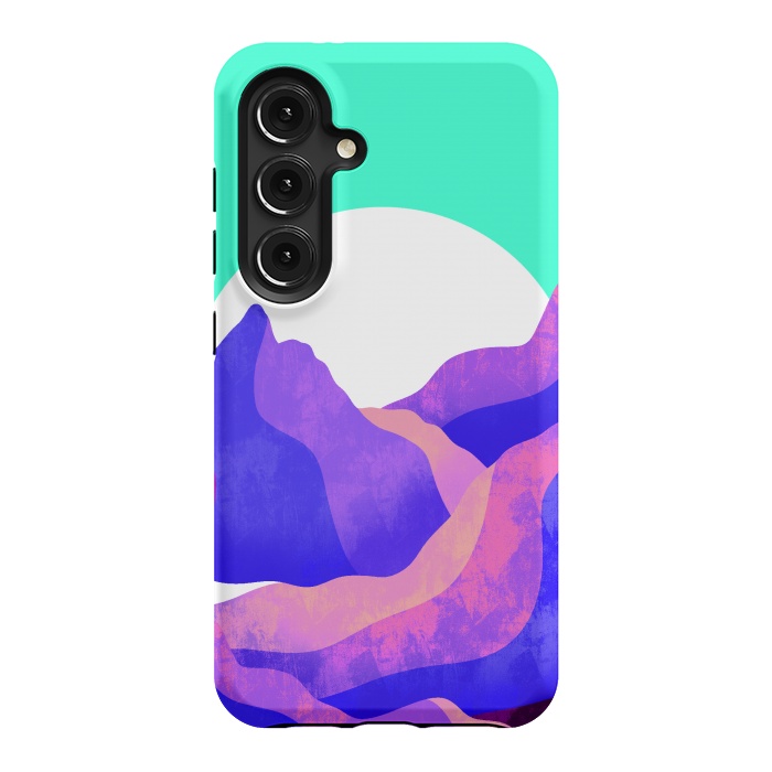 Galaxy S24 StrongFit Purple textured mountains by Steve Wade (Swade)