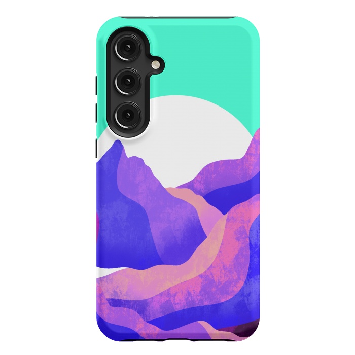 Galaxy S24 Plus StrongFit Purple textured mountains by Steve Wade (Swade)