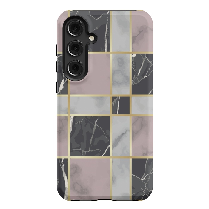 Galaxy S24 Plus StrongFit Marble Repeat Marbling Surface with Gold by ArtsCase