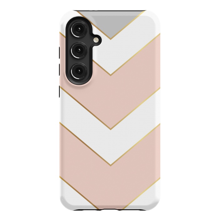 Galaxy S24 Plus StrongFit Marble with Geometric Design Golden I by ArtsCase