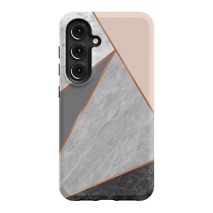Galaxy S24 StrongFit Modern Geometric Minimalist with Marble Texture by ArtsCase