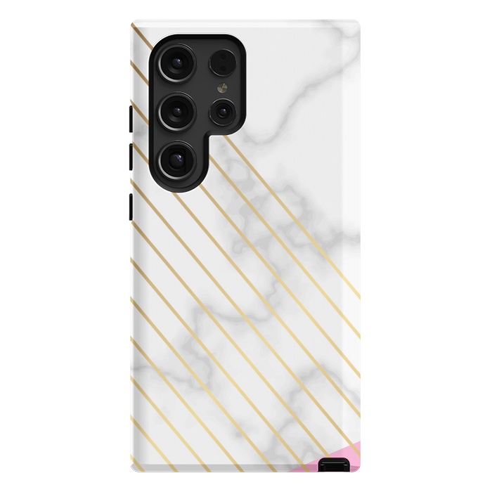 Galaxy S24 Ultra StrongFit Modern Marble Design Pink and Gray by ArtsCase
