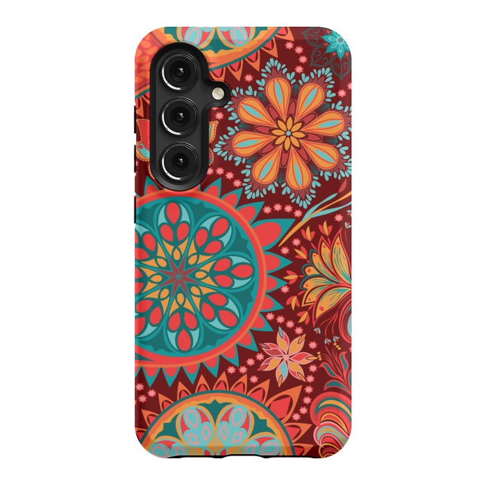 Galaxy S24 StrongFit Paisley Vintage Floral Motif Ethnic Seamless Background by ArtsCase
