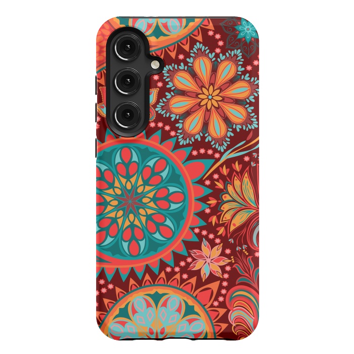 Galaxy S24 Plus StrongFit Paisley Vintage Floral Motif Ethnic Seamless Background by ArtsCase