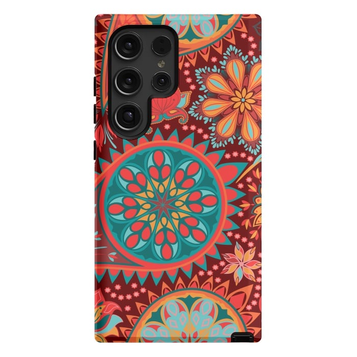 Galaxy S24 Ultra StrongFit Paisley Vintage Floral Motif Ethnic Seamless Background by ArtsCase