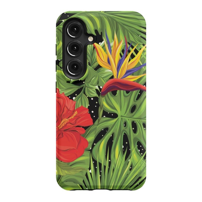Galaxy S24 StrongFit Seamless Pattern Background with Tropical Plants Monstera by ArtsCase