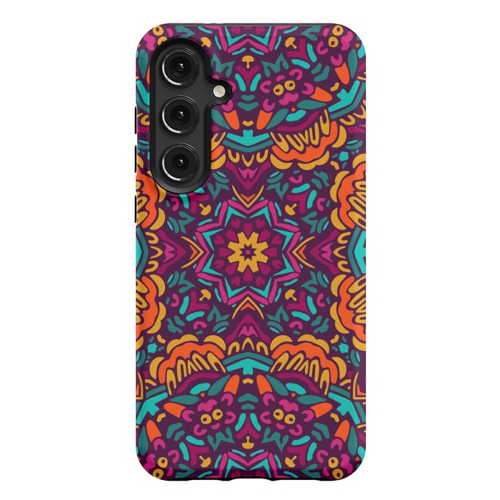 Galaxy S24 Plus StrongFit Tiled Floral Doodle Design by ArtsCase