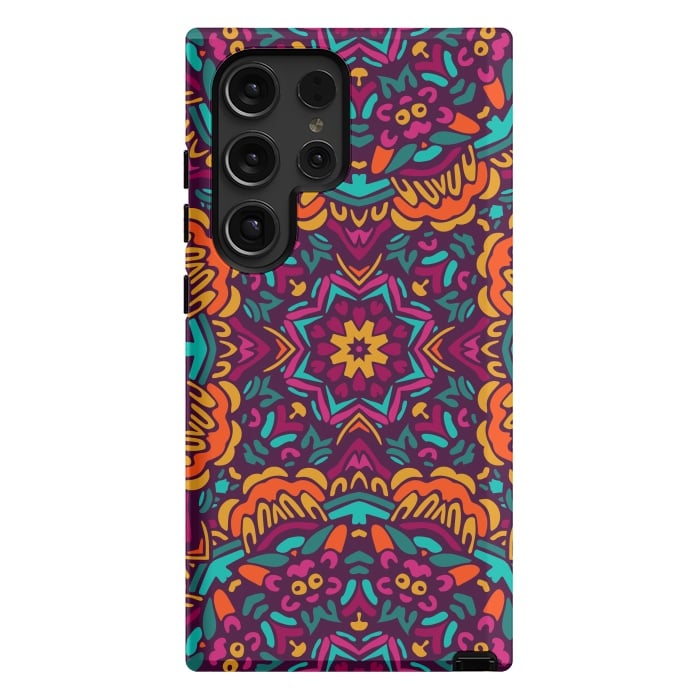 Galaxy S24 Ultra StrongFit Tiled Floral Doodle Design by ArtsCase
