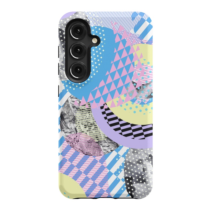 Galaxy S24 StrongFit Multicoloured playful pop-art collage by Oana 