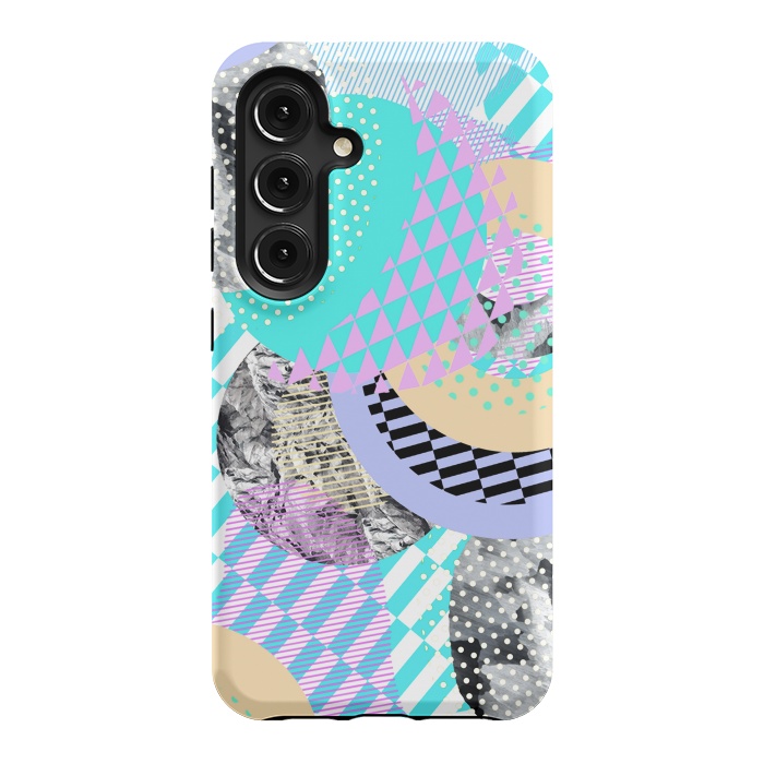 Galaxy S24 StrongFit Colorful graphic pop-art collage by Oana 