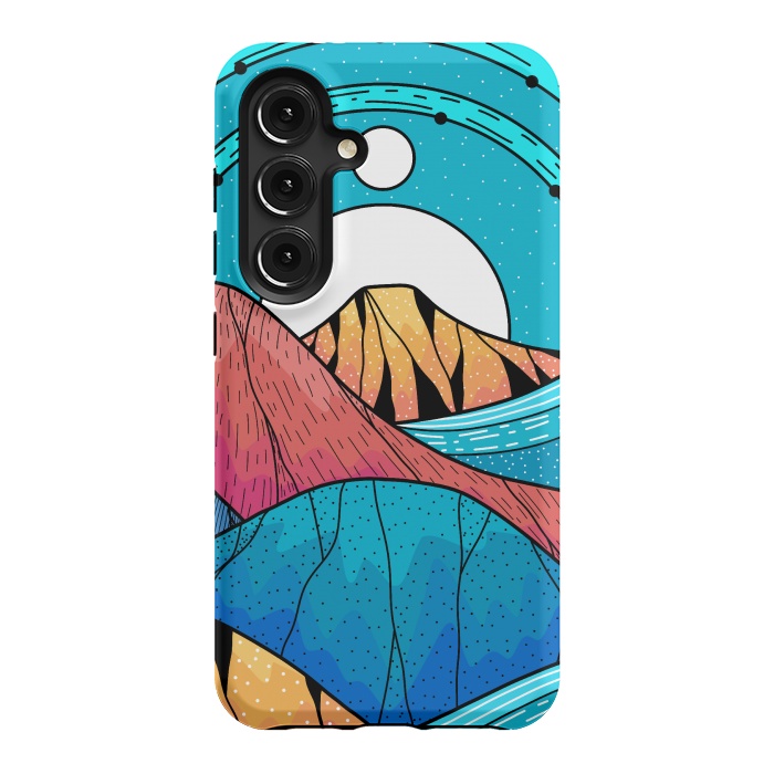 Galaxy S24 StrongFit Blue sea hills by Steve Wade (Swade)