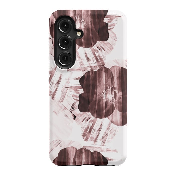 Galaxy S24 StrongFit Brushed dark pink rose petals by Oana 