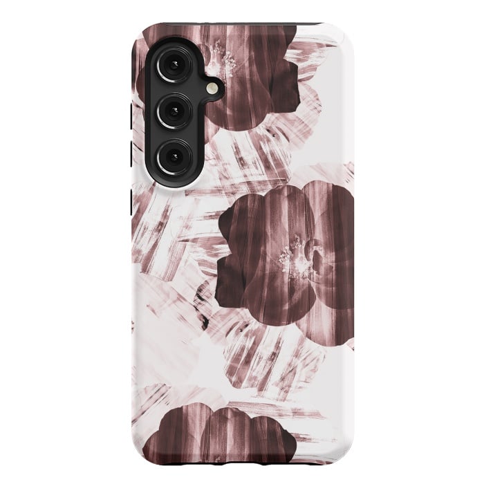 Galaxy S24 Plus StrongFit Brushed dark pink rose petals by Oana 