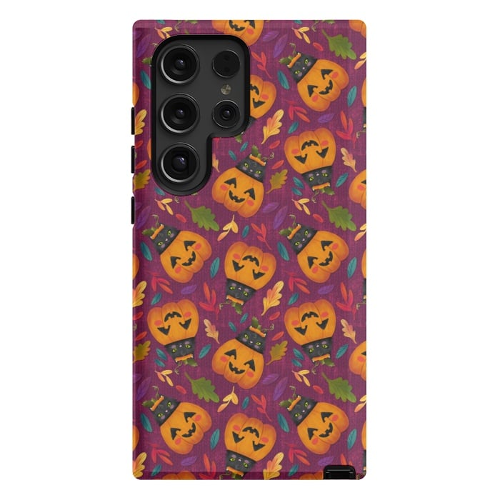 Galaxy S24 Ultra StrongFit Pumpkin Kitty by Noonday Design