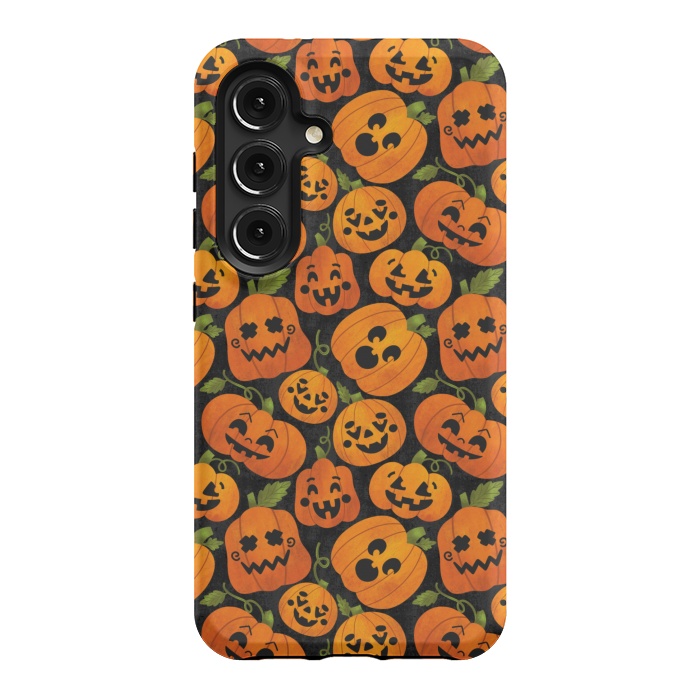 Galaxy S24 StrongFit Funny Jack-O-Lanterns by Noonday Design