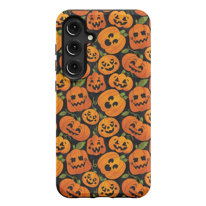 Galaxy S24 Plus StrongFit Funny Jack-O-Lanterns by Noonday Design