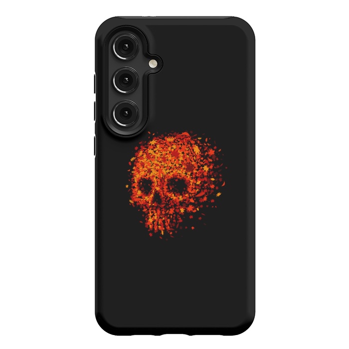 Galaxy S24 Plus StrongFit Autumn Skull - Fall Leaves by Vó Maria