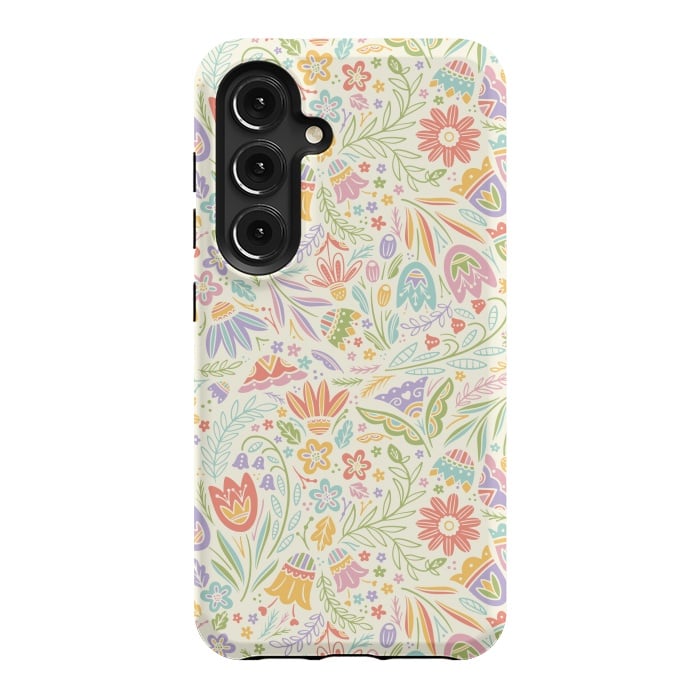 Galaxy S24 StrongFit Pretty Pastel Floral by Noonday Design