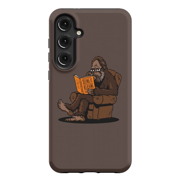 Galaxy S24 Plus StrongFit BigFoot Reading Book - Seeing is Believing by Vó Maria