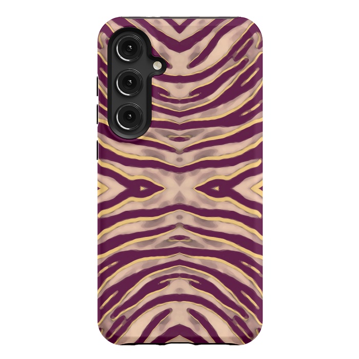 Galaxy S24 Plus StrongFit Tan brown tiger stripes print by Oana 