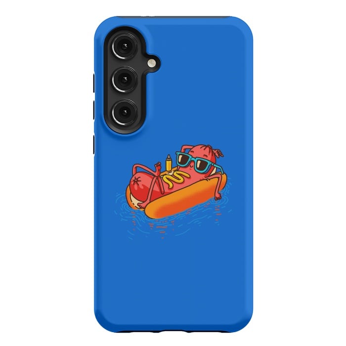 Galaxy S24 Plus StrongFit Hot Dog Summer Vacation Swimming Pool by Vó Maria