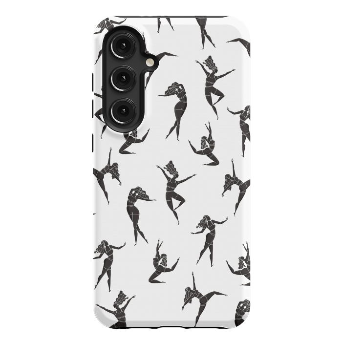 Galaxy S24 Plus StrongFit Dance Girl Pattern Black and White by Jelena Obradovic