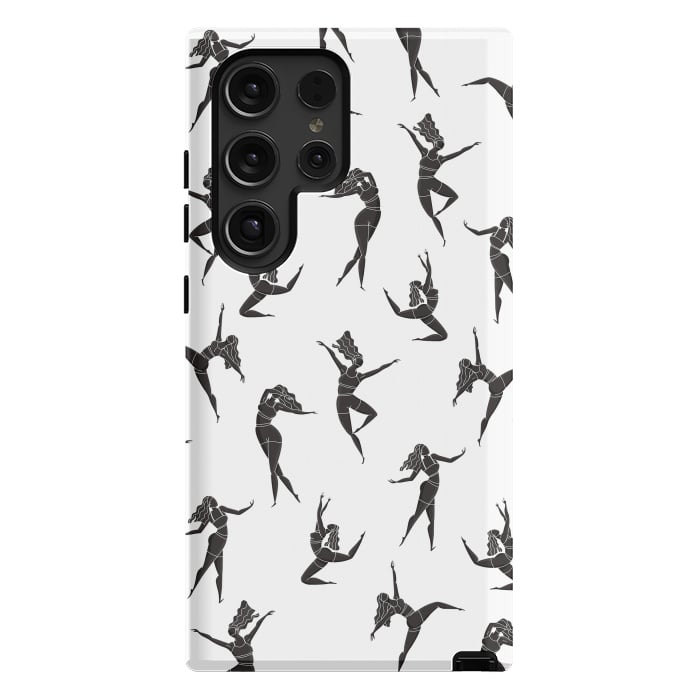 Galaxy S24 Ultra StrongFit Dance Girl Pattern Black and White by Jelena Obradovic