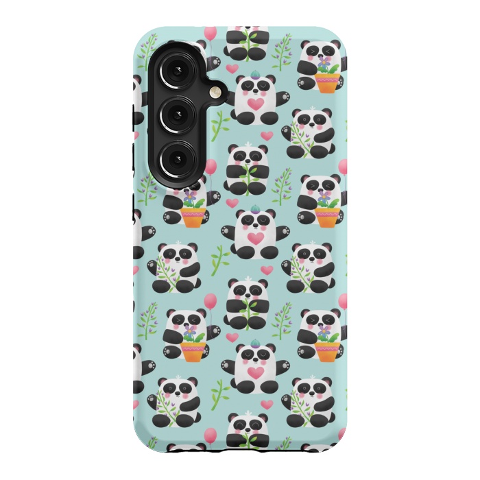 Galaxy S24 StrongFit Chubby Playful Pandas by Noonday Design