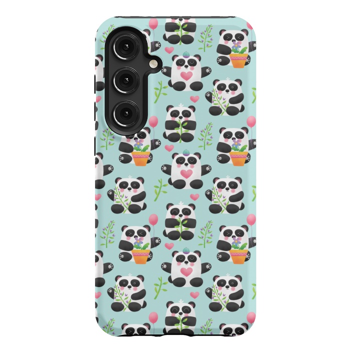 Galaxy S24 Plus StrongFit Chubby Playful Pandas by Noonday Design